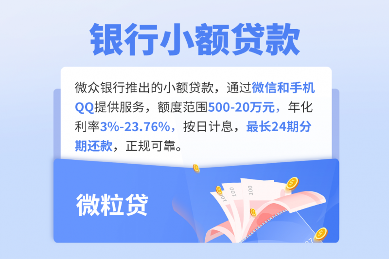 便捷、高效、灵活的银行小额贷款首选微粒贷(图1)