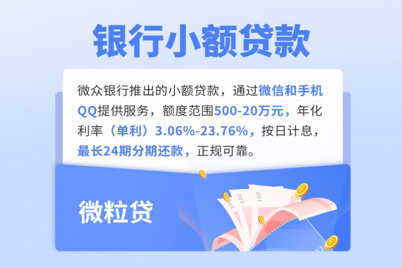 小额贷款哪个银行好？这家银行小额贷款利率透明，最快1分钟到账